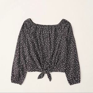 Abercrombie Kids- Long Sleeve tie front blouse
